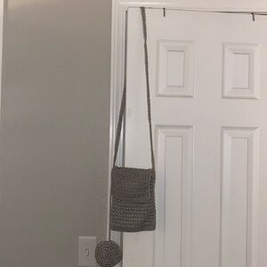 Crochet gray crossbody